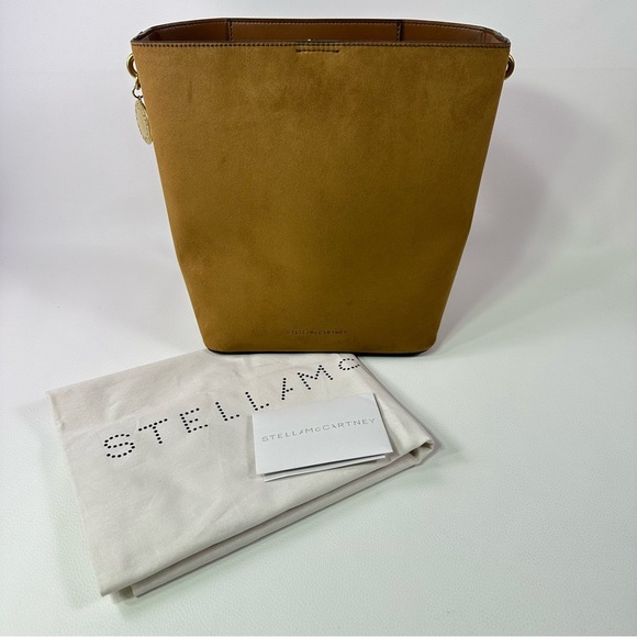 NEW STELLA MCCARTNEY FRAYME SUEDE WHIPSTITCH CROSSBODY BUCKET TOTE NWT! - Picture 2 of 8